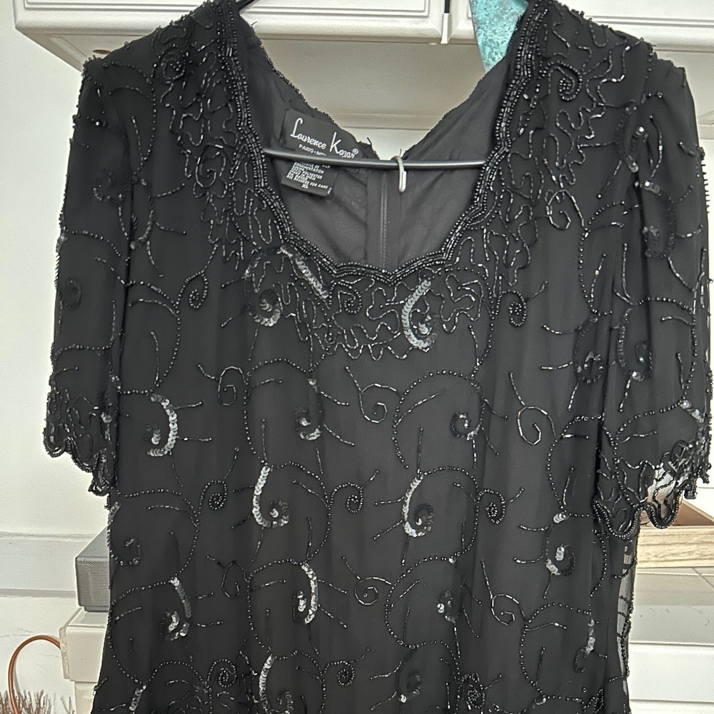 Black beaded top and skirt